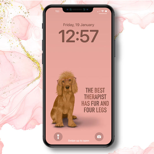 Golden Cocker Spaniel Therapist Phone Wallpaper