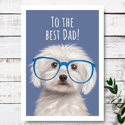 Maltese Best Dad Card