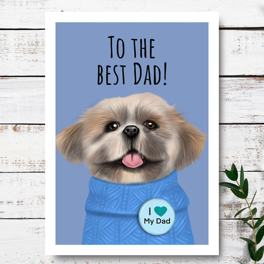 Shih Tzu Best Dad Card