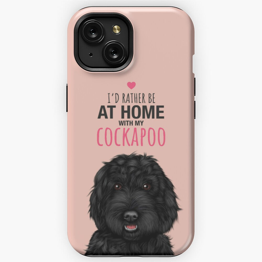 Home with my Black Cockapoo iPhone Tough Case