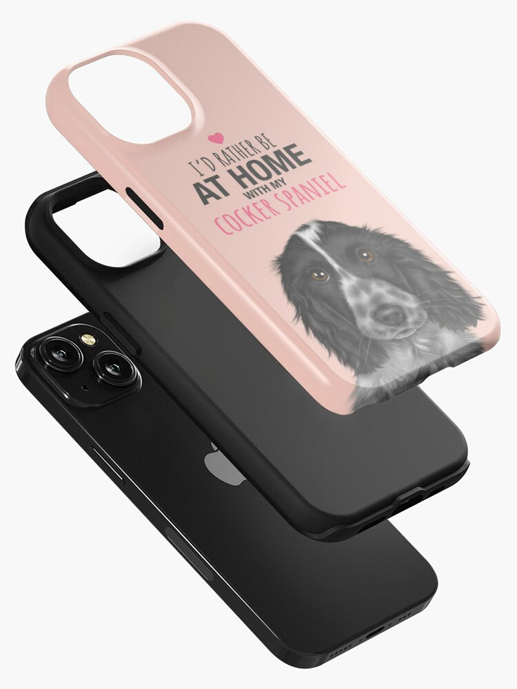 Home with my Blue Roan Cocker Spaniel iPhone Tough Case