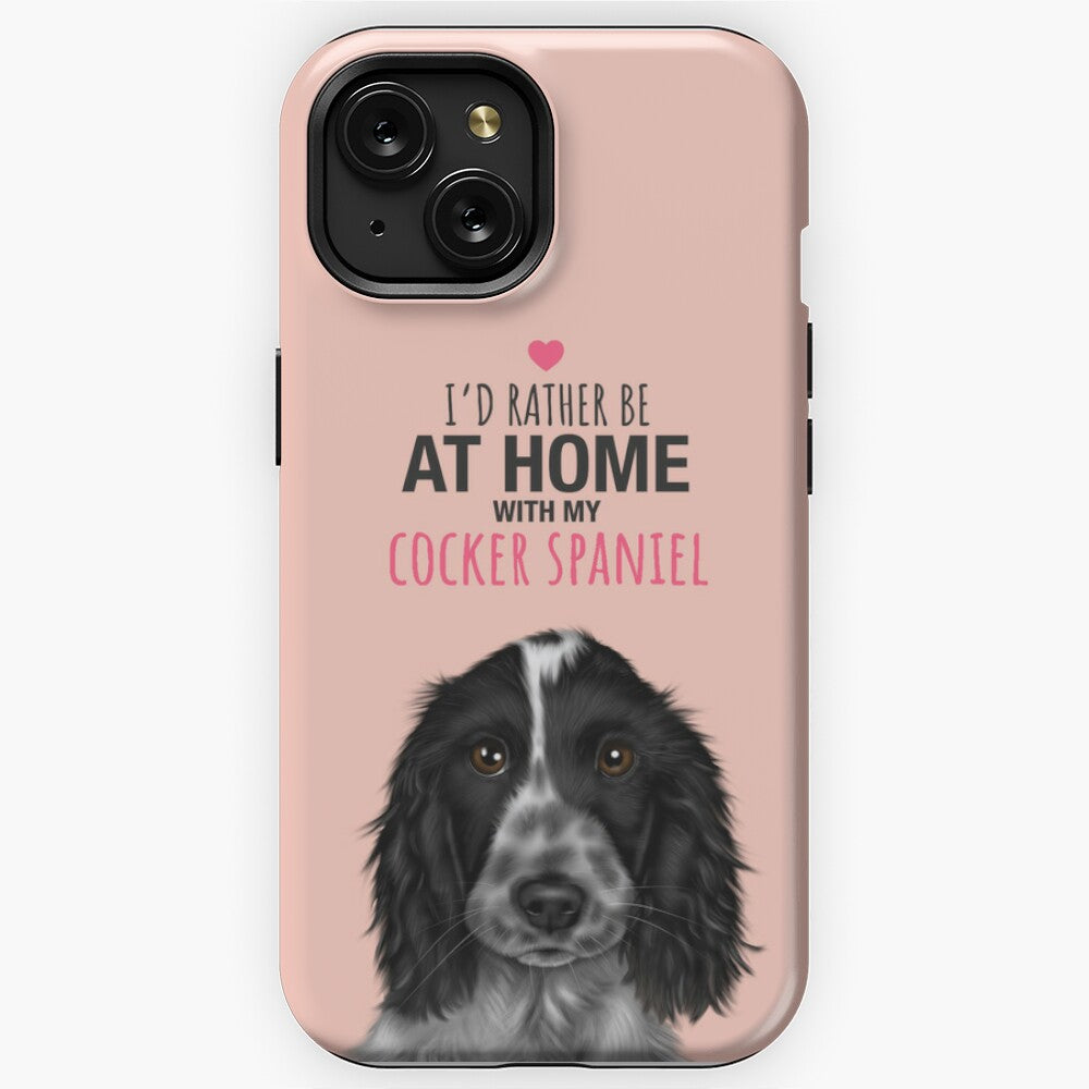 Home with my Blue Roan Cocker Spaniel iPhone Tough Case