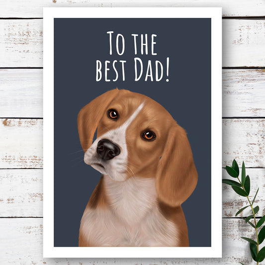 Beagle Best Dad Card