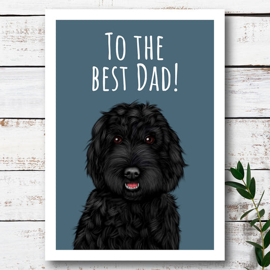 Black Cockapoo Best Dad Card