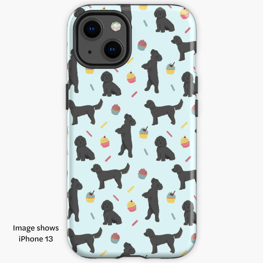 Black Cockapoos and Cupcakes iPhone Tough Case