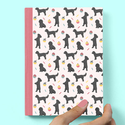 Black Cockapoos and Cupcakes Hardcover Journal