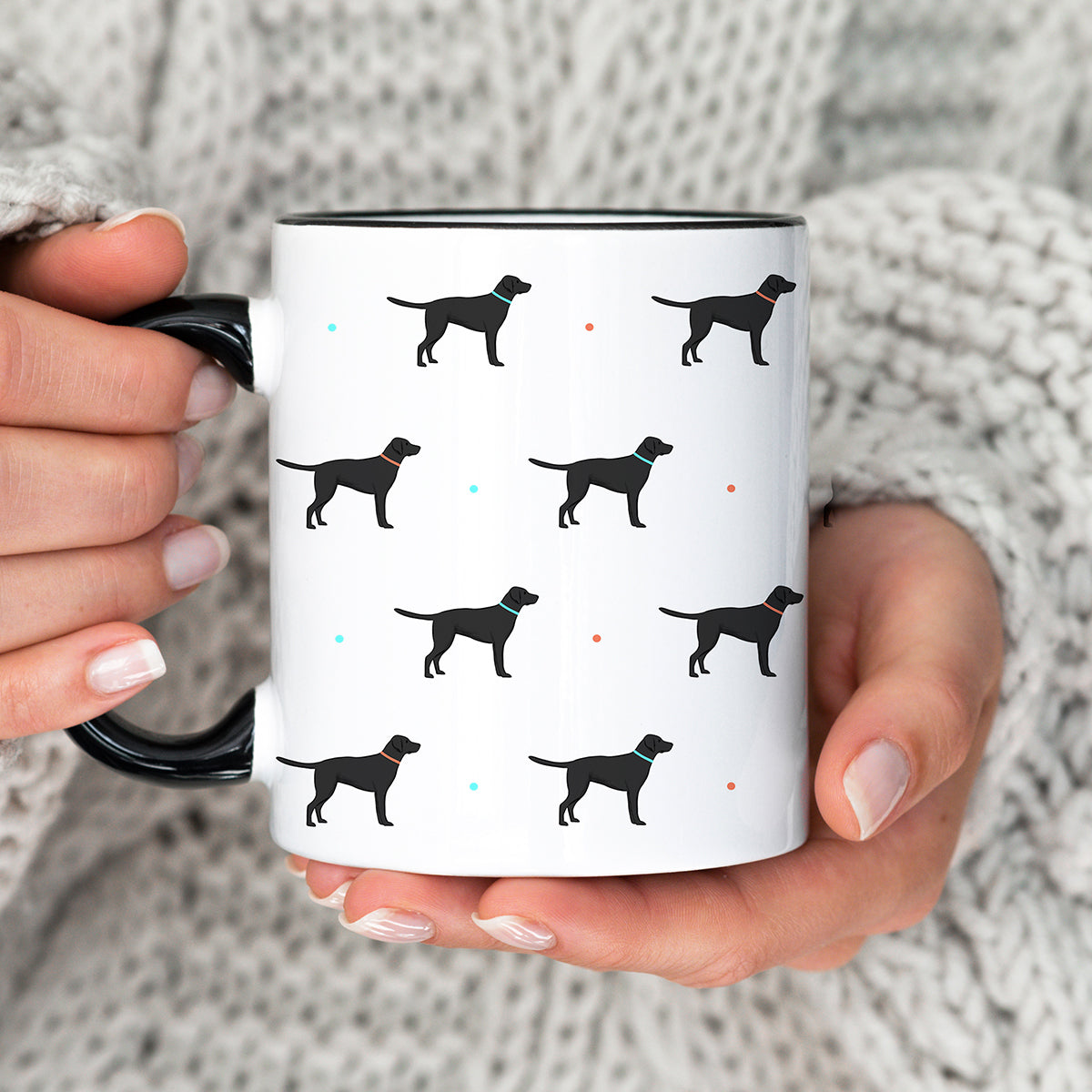 Black Labrador Patterned Mug