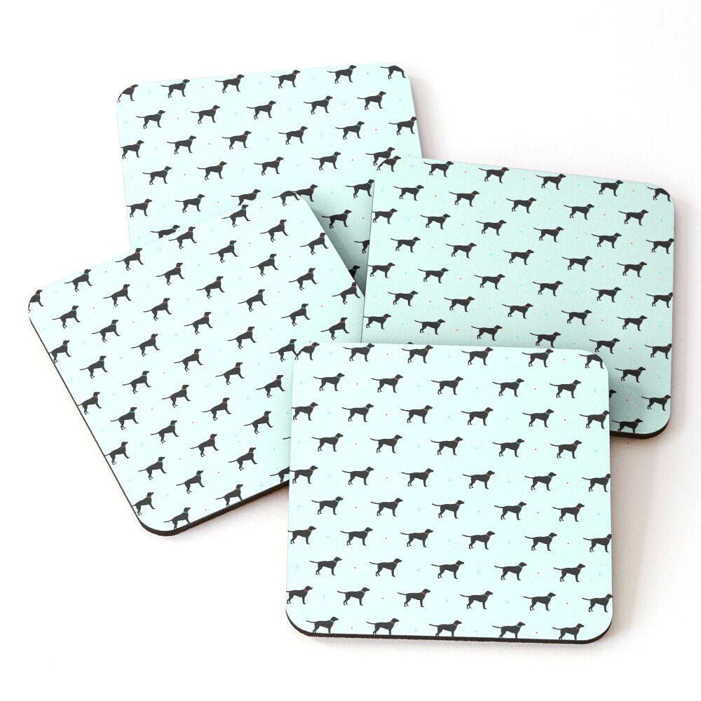 Black Labrador Pattern Drinks Coaster