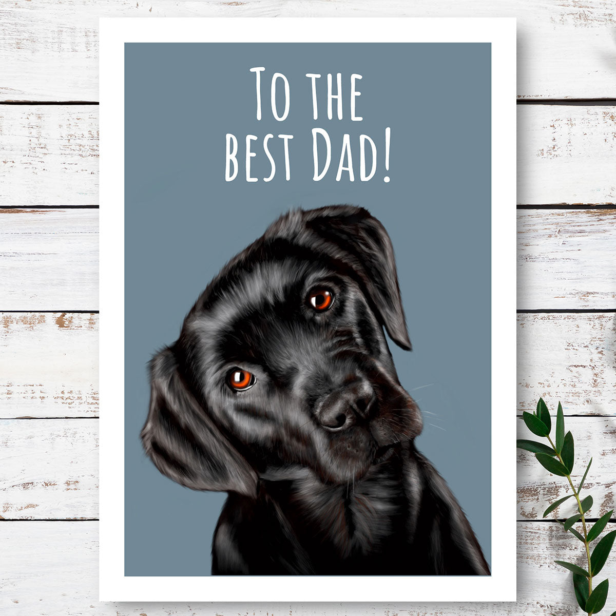 Black Labrador Best Dad Card