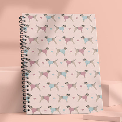 Border Terriers and Hearts Notebook