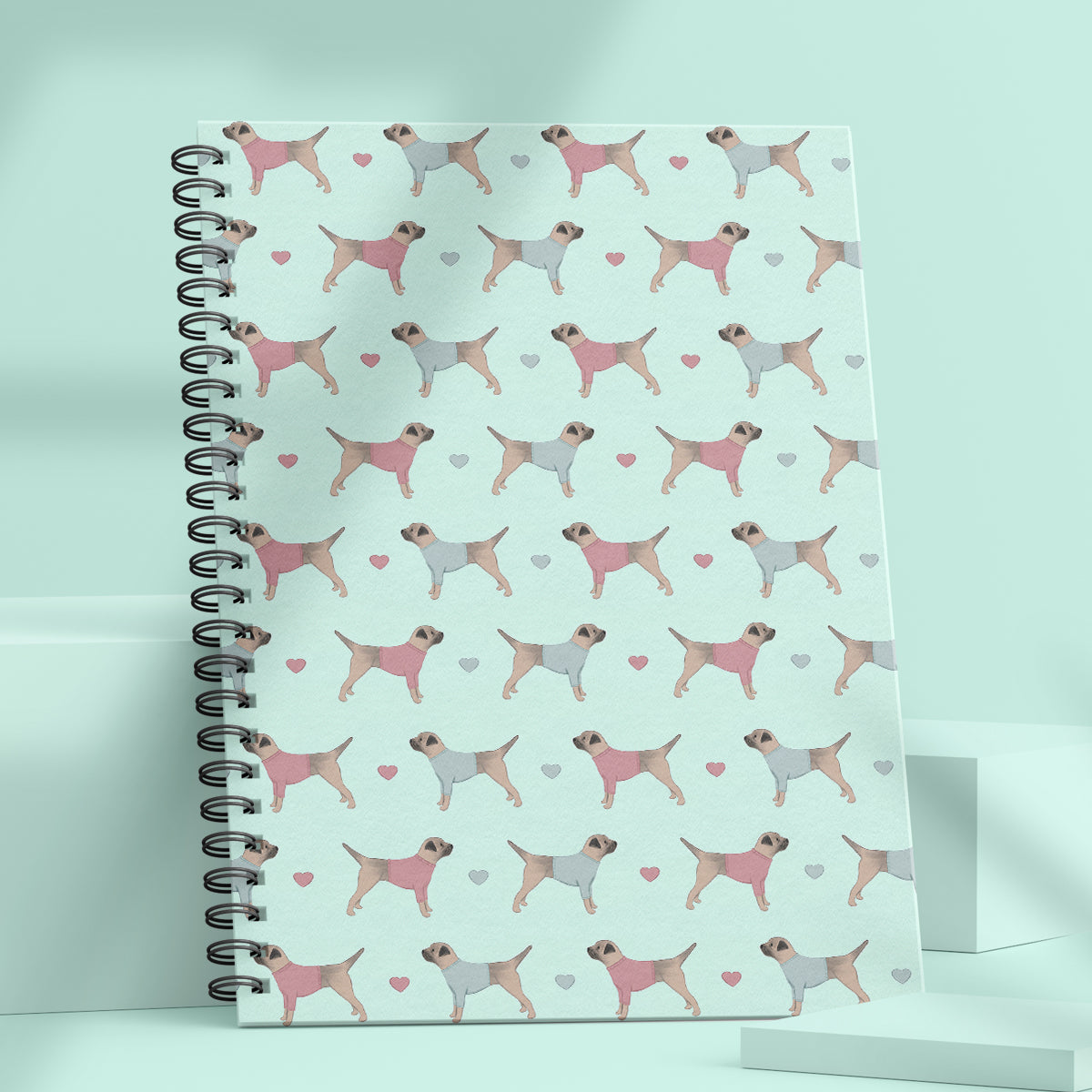 Border Terriers and Hearts Notebook