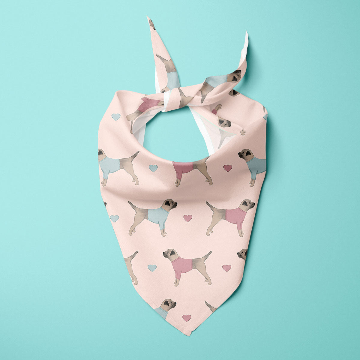 Border Terriers and Hearts Dog Bandana