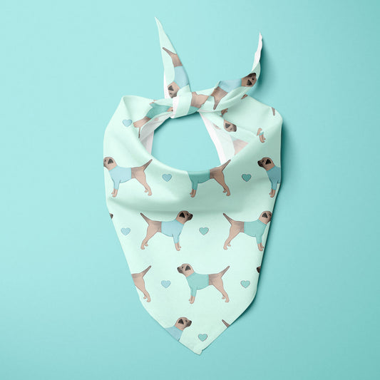 Border Terriers and Hearts Dog Bandana