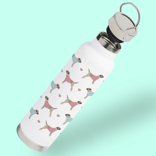 Border Terriers and Hearts Water Bottle