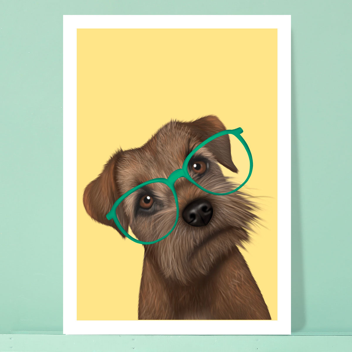 Border Terrier in Glasses Card