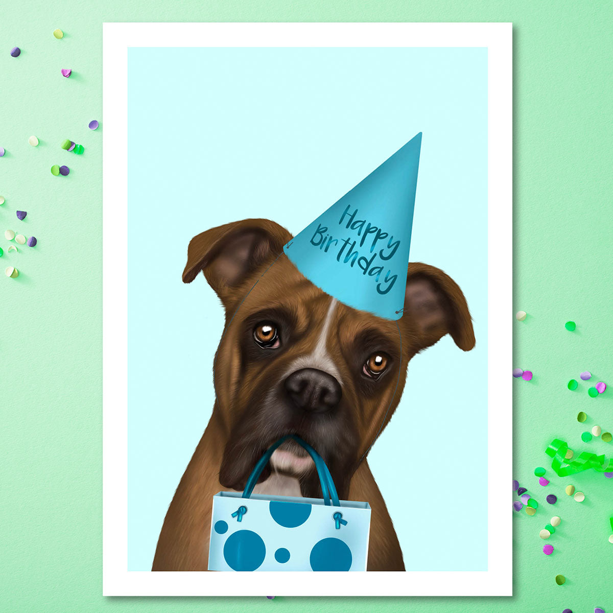 Boxer Birthday Card