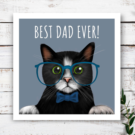 Cat "Best Dad Ever" Card