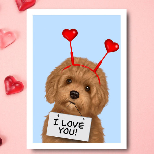 Cavapoo "I love you" Card