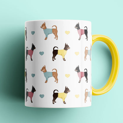 Chihuahuas and Hearts Patterned Mug