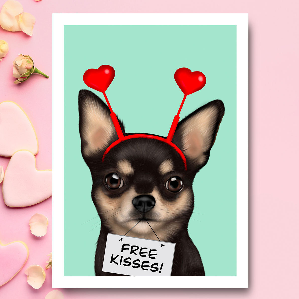 Chihuahua "Free Kisses" Card