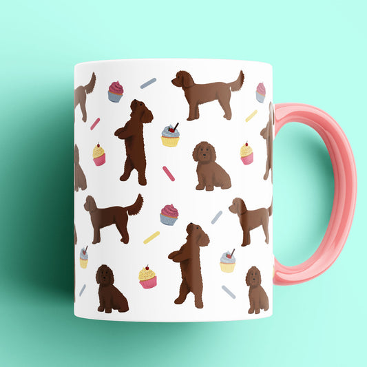 Chocolate Cockapoos and Cupcakes Patterned Mug