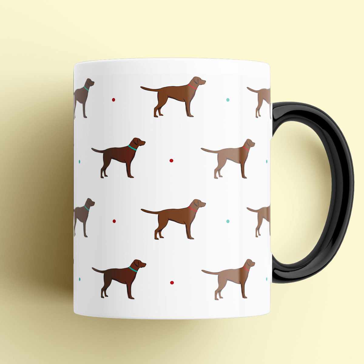 Chocolate Labrador Patterned Mug