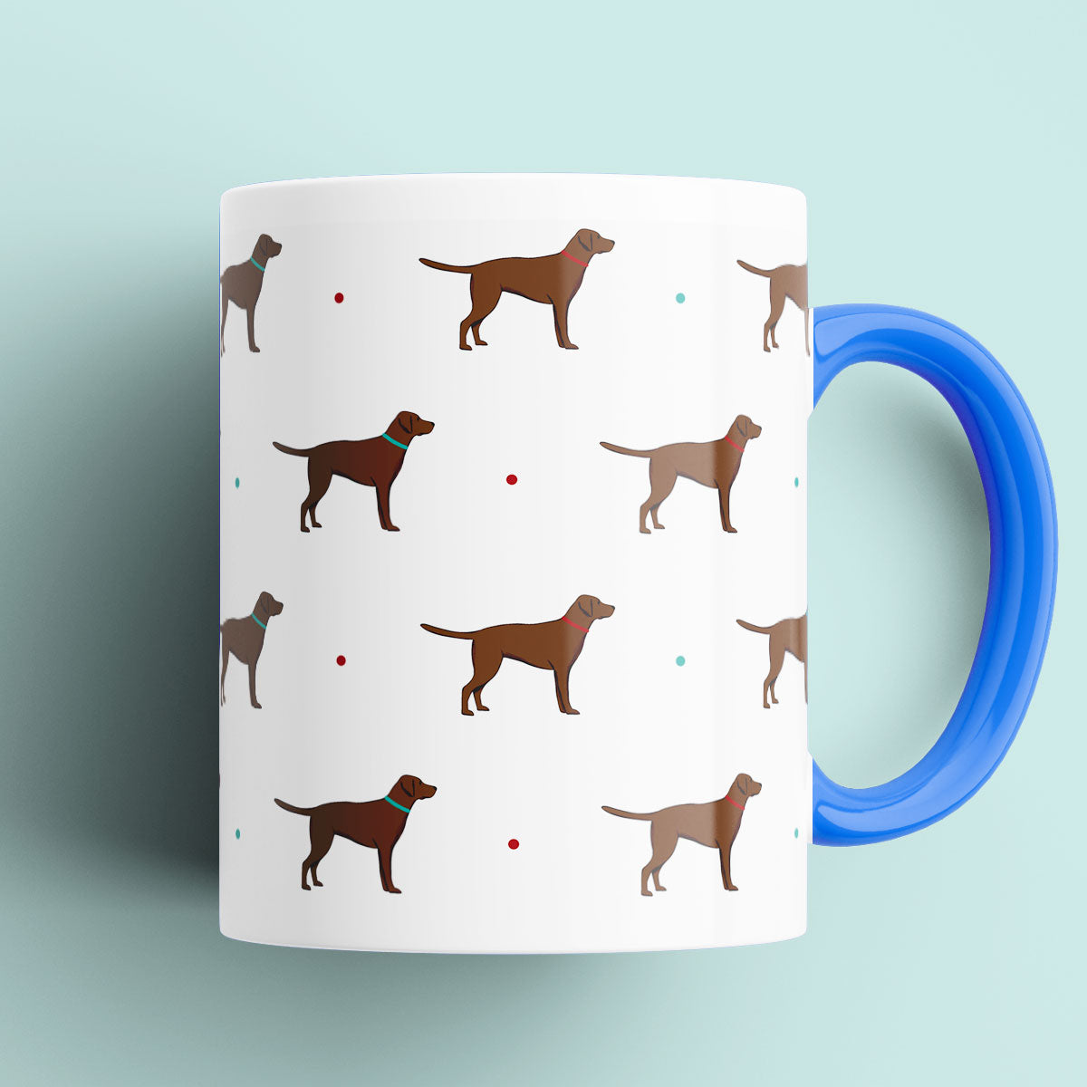 Chocolate Labrador Patterned Mug