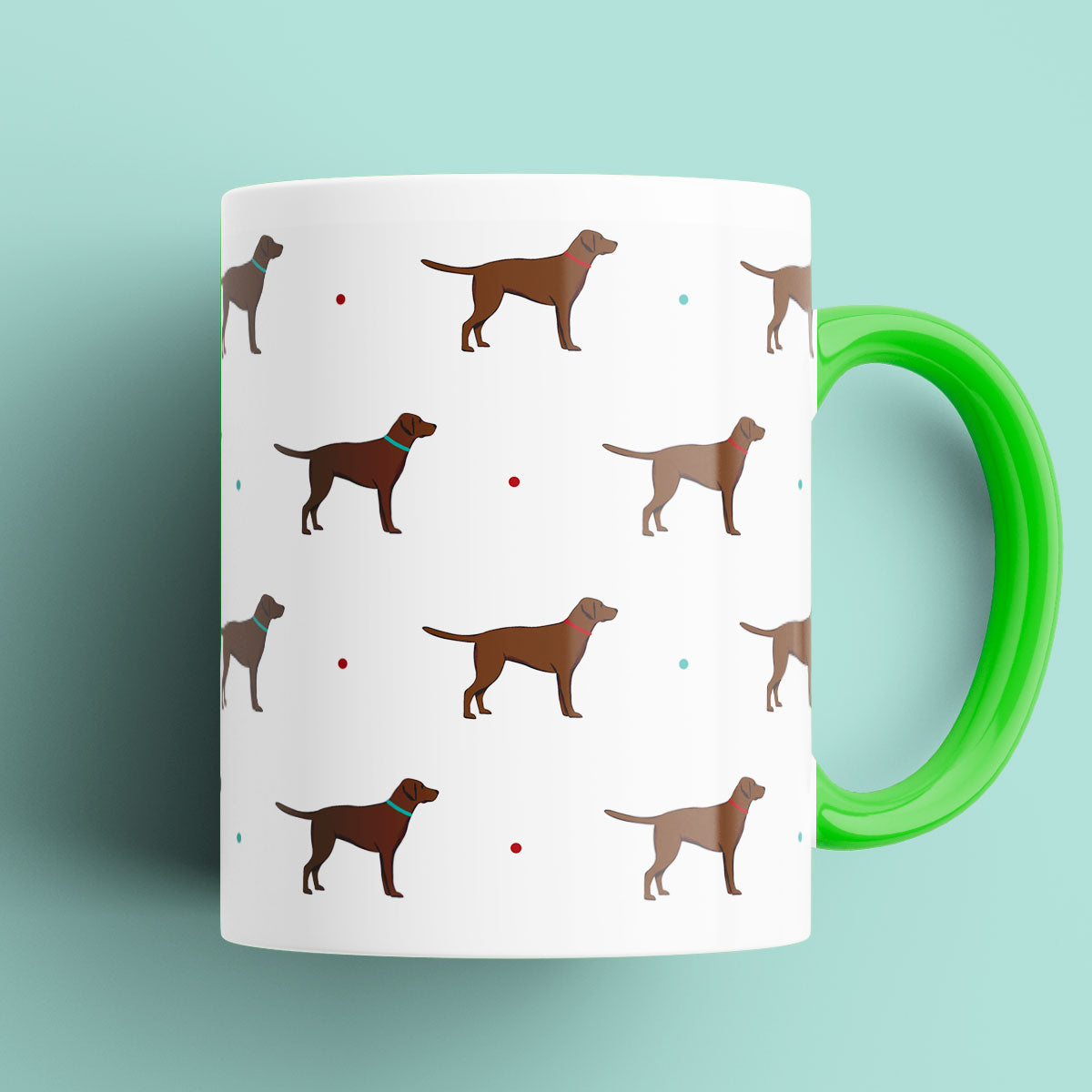 Chocolate Labrador Patterned Mug