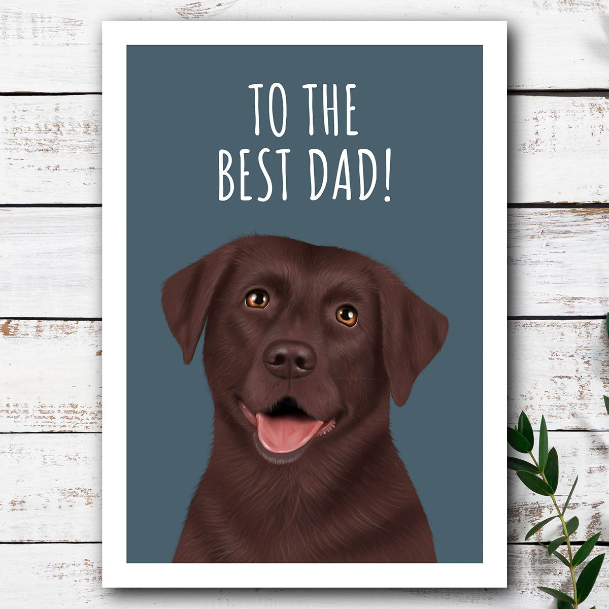 Chocolate Labrador Best Dad Card