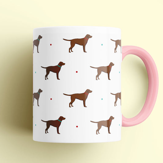 Chocolate Labrador Patterned Mug