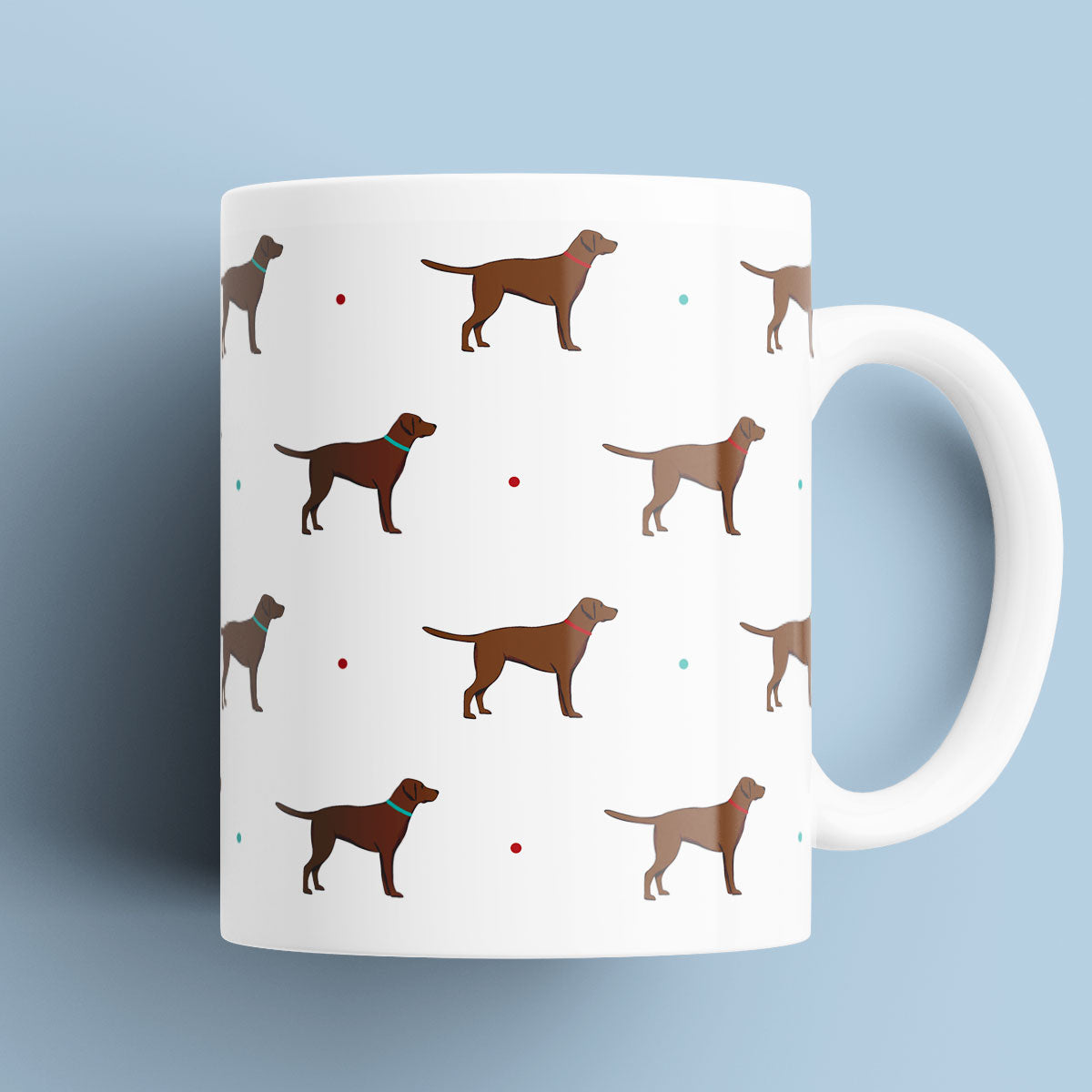 Chocolate Labrador Patterned Mug