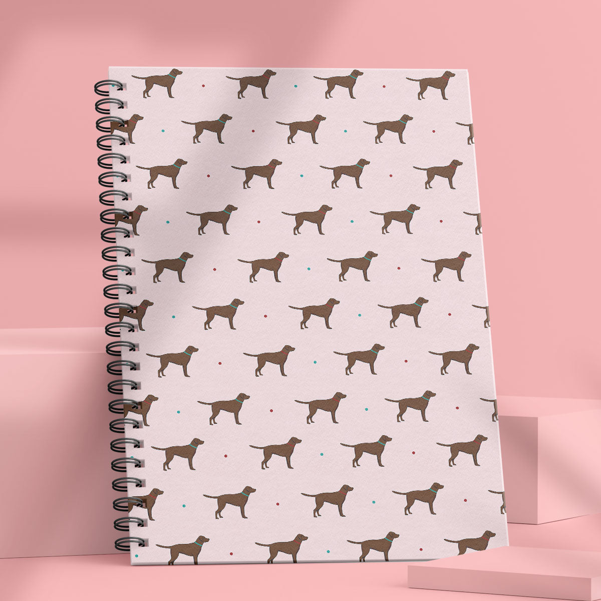 Chocolate Labrador Patterned Notebook