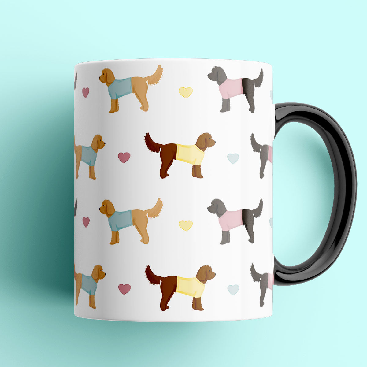 Cockapoos and Hearts Patterned Mug