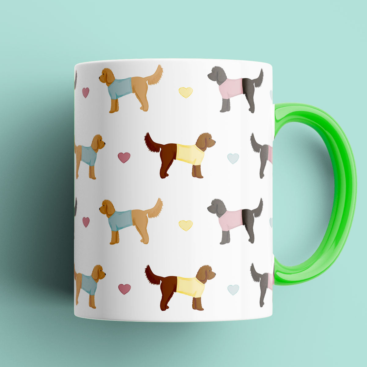 Cockapoos and Hearts Patterned Mug