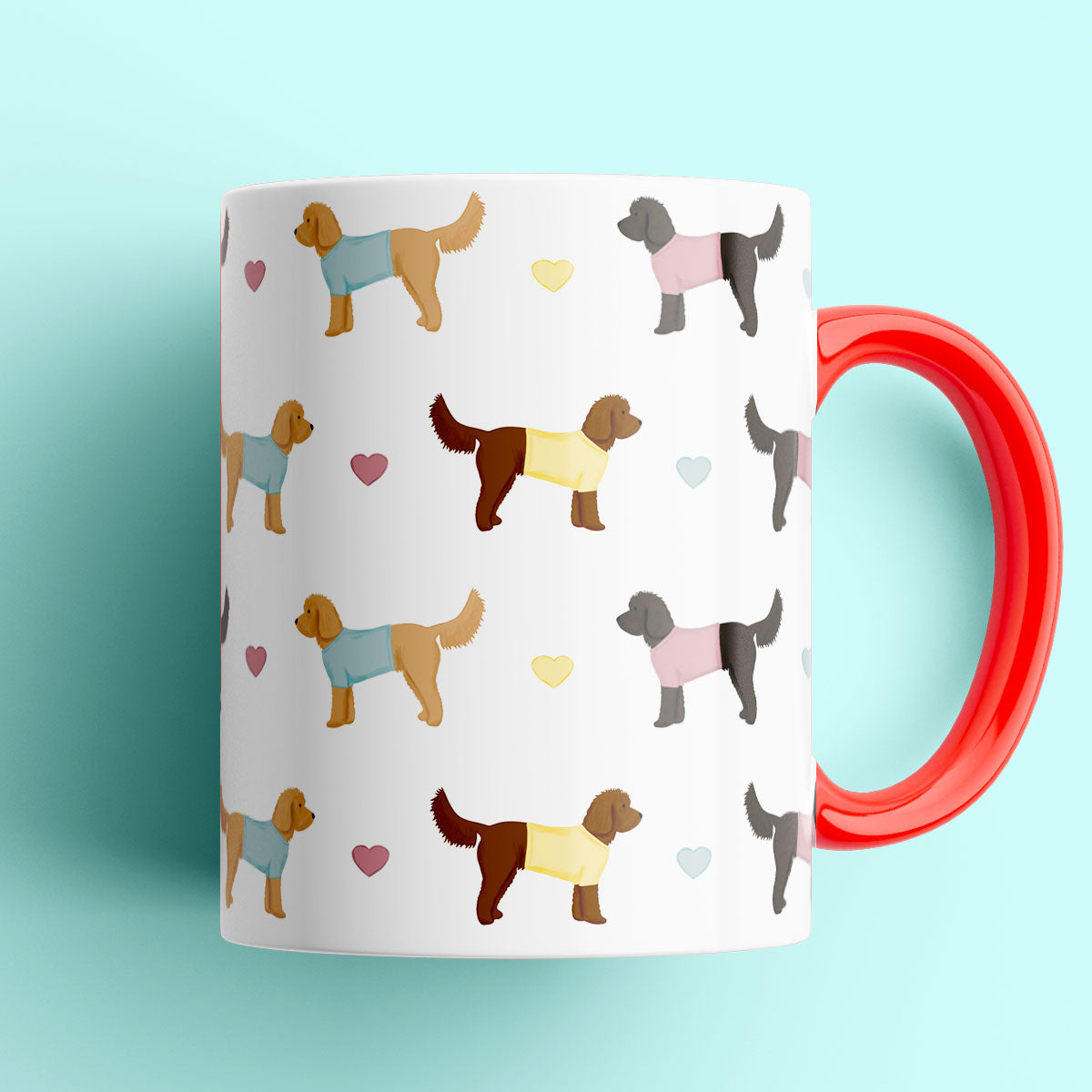 Cockapoos and Hearts Patterned Mug