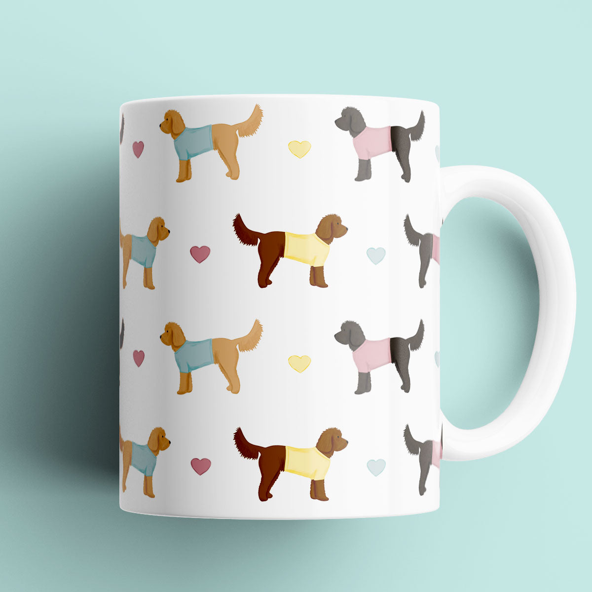 Cockapoos and Hearts Patterned Mug