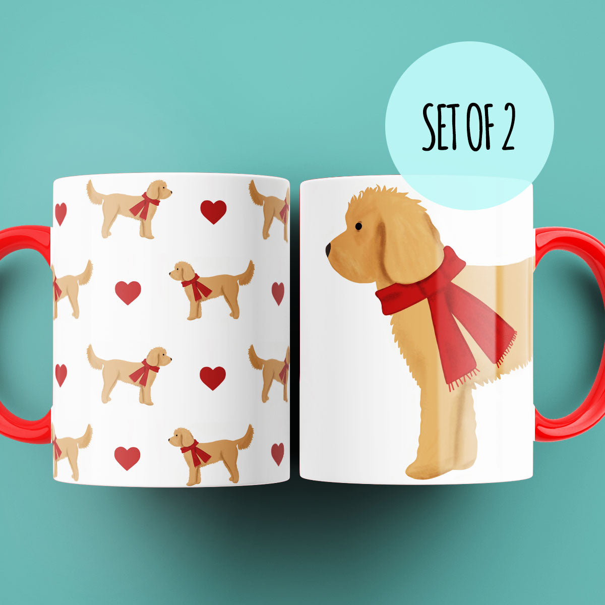 Set of Two Cosy Cockapoo Mugs