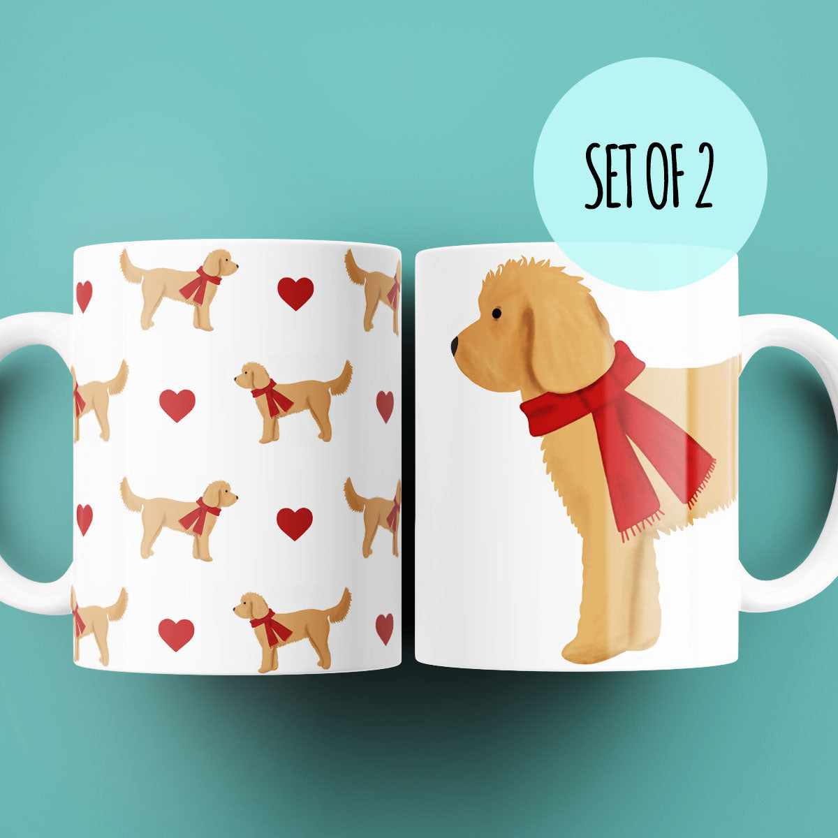 Set of Two Cosy Cockapoo Mugs