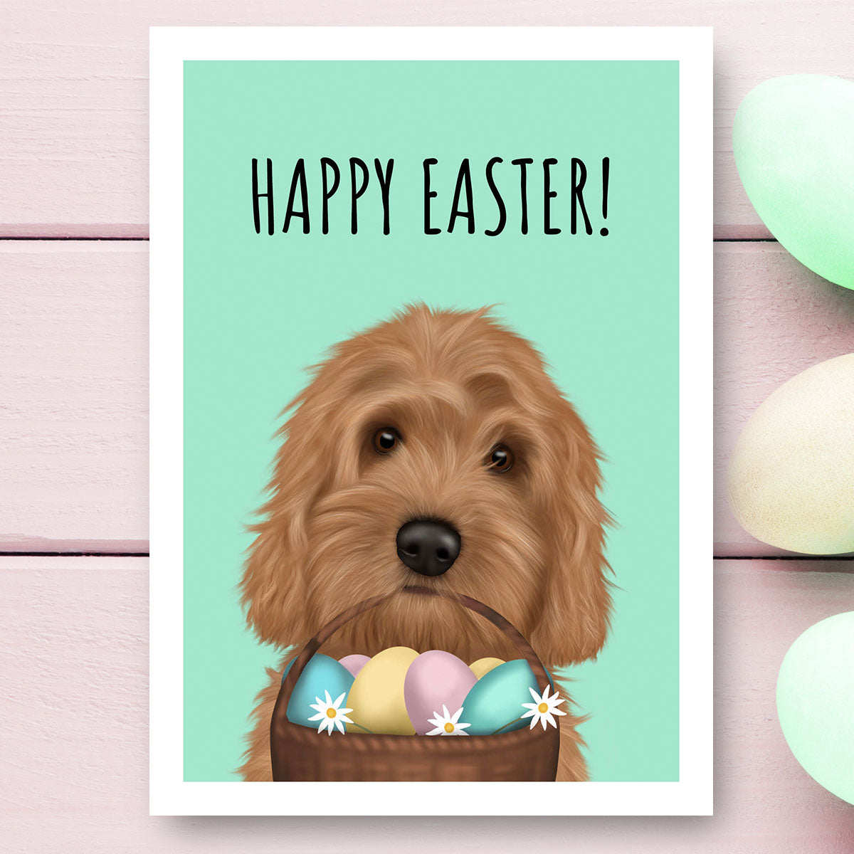 Cockapoo Happy Easter Card