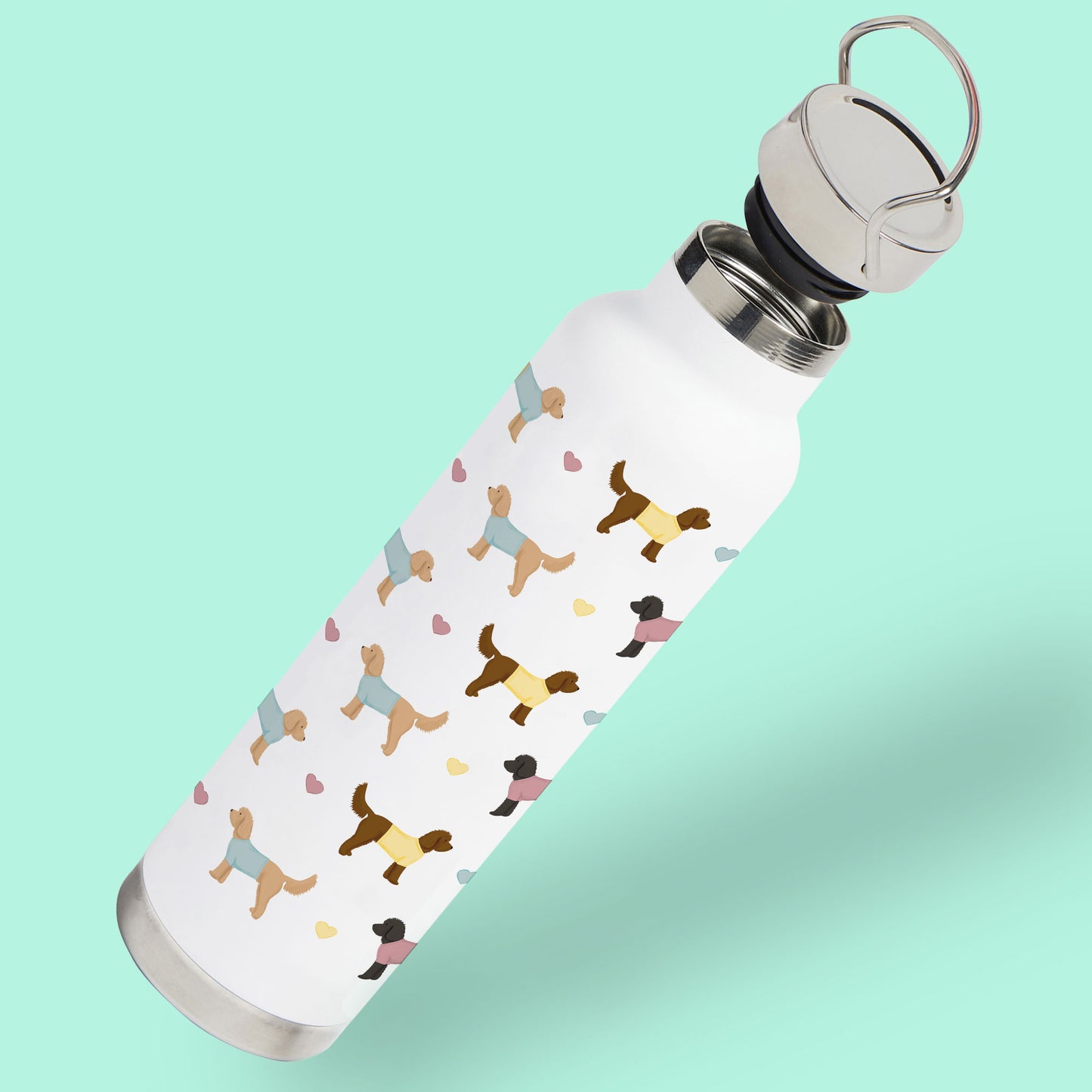 Cockapoos and Hearts Water Bottle