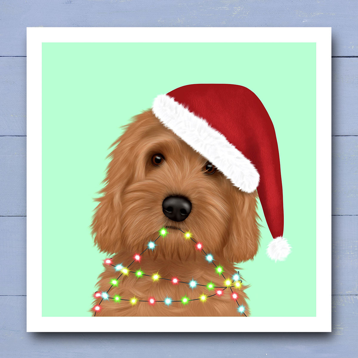 Cockapoo in Santa Hat