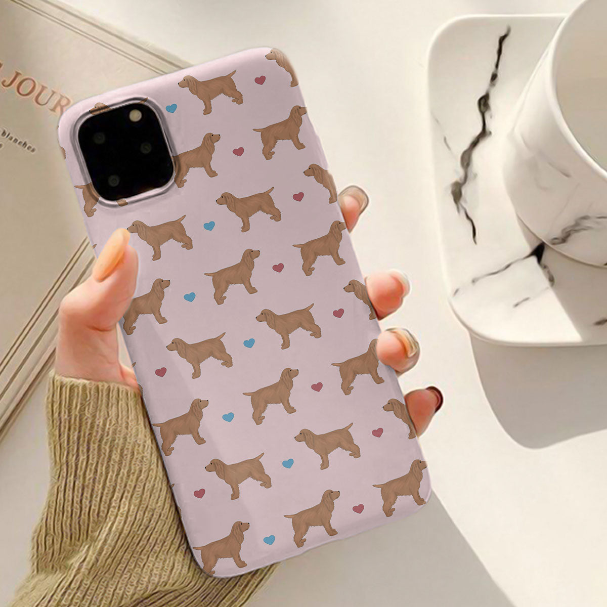 Golden Cocker Spaniels and Hearts iPhone Tough Case