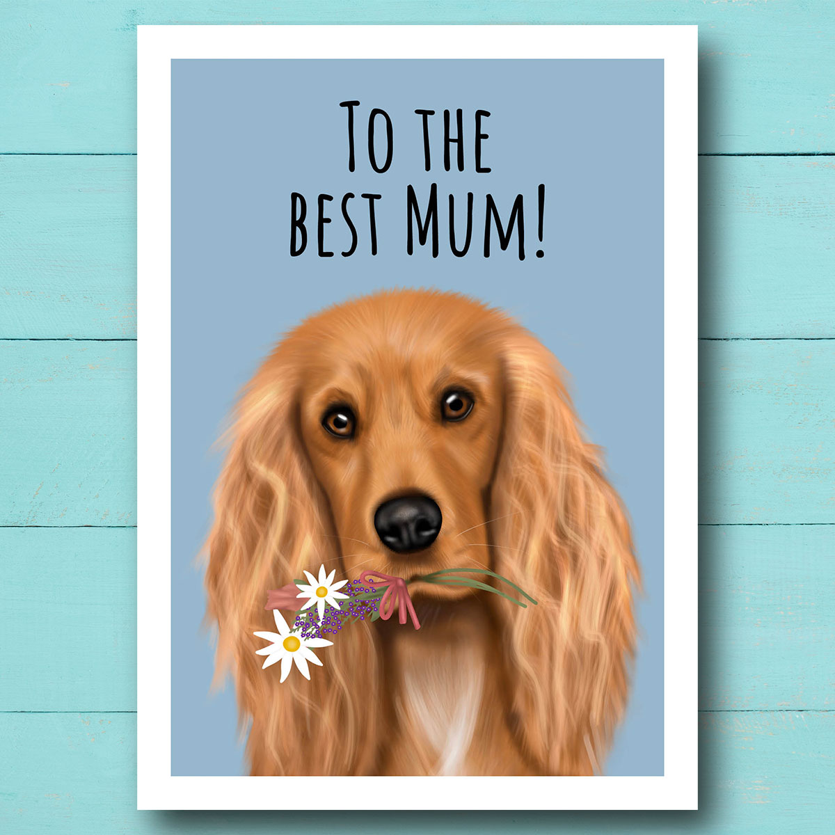 Cocker Spaniel Portrait Best Mum Card