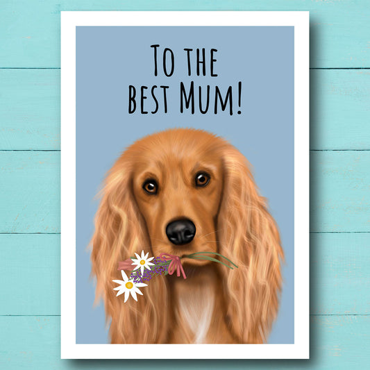 Cocker Spaniel Portrait Best Mum Card