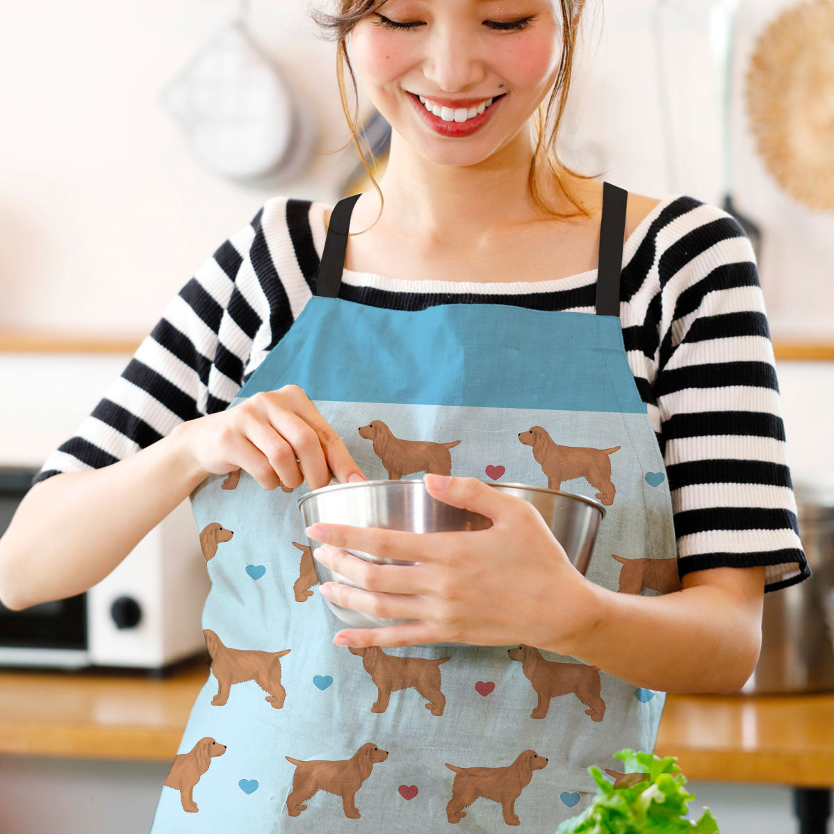 Golden Cocker Spaniels and Hearts Apron