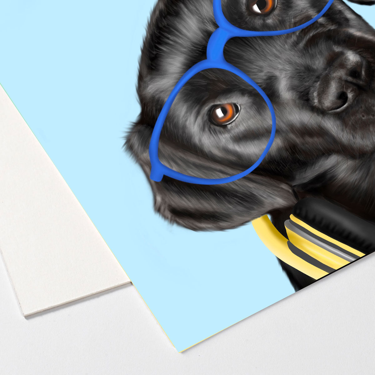 DJ Black Labrador Art Board