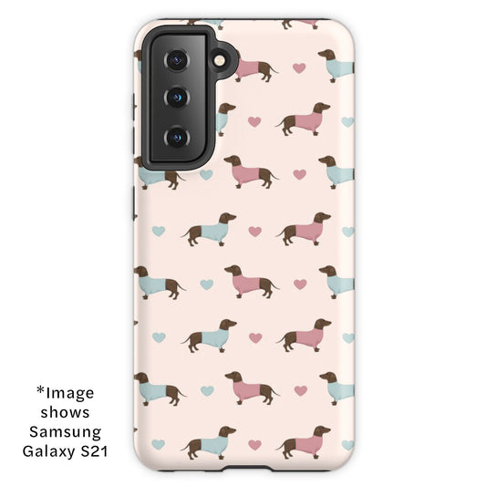 Dachshunds and Hearts Samsung Galaxy Tough Case