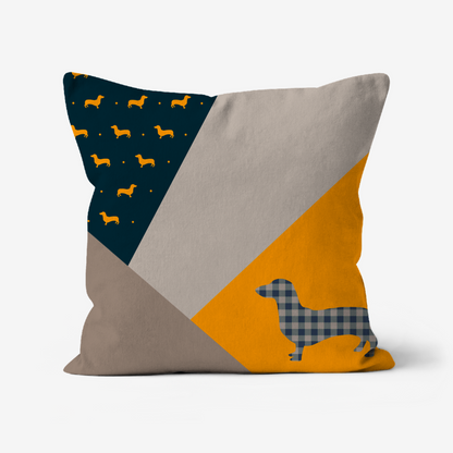 Dachshund Patchwork Cushion