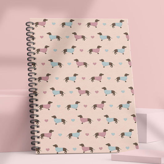 Dachshunds and Hearts Notebook