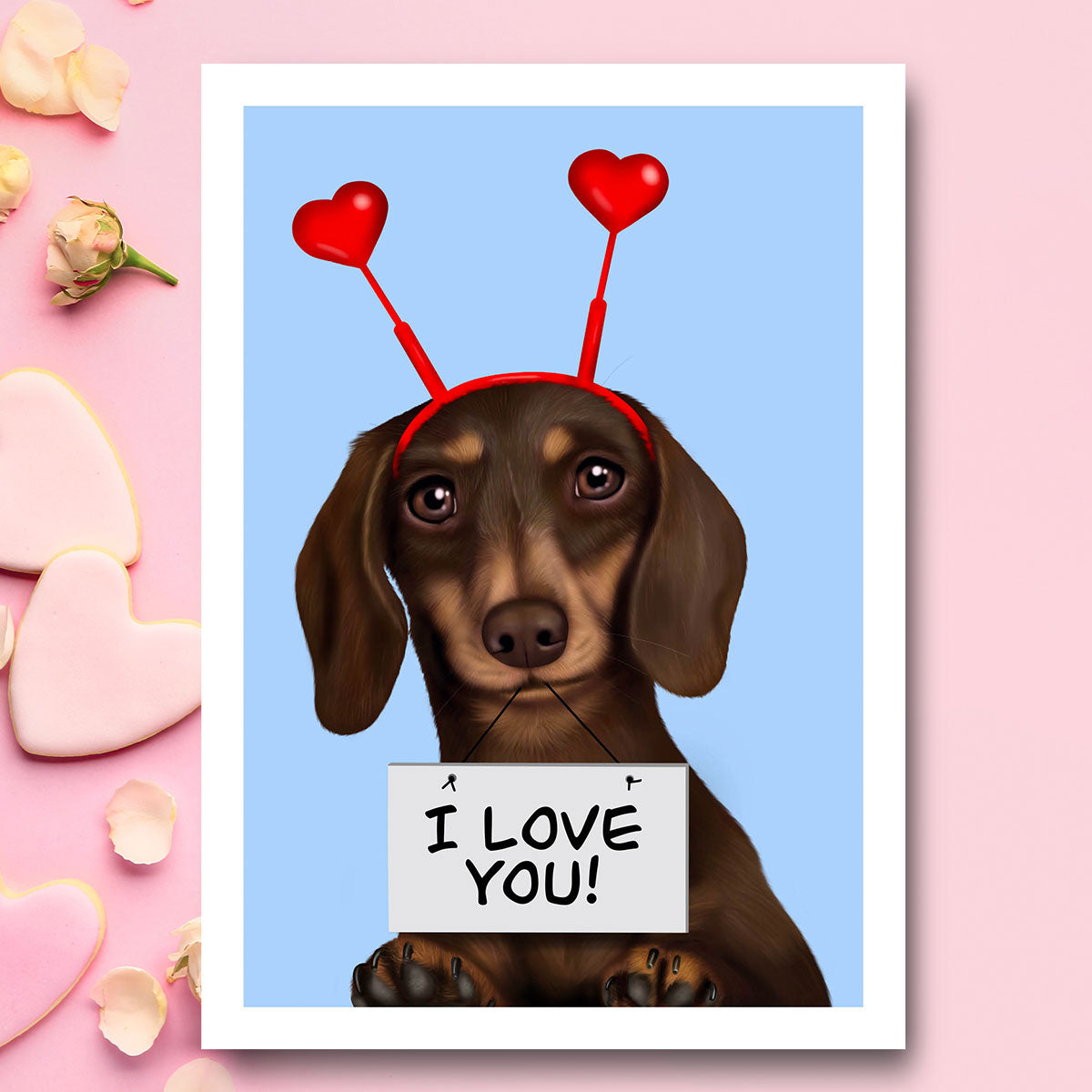 Dachshund "I Love You" Card